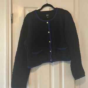 GAP navy blue cardigan with gold button detail